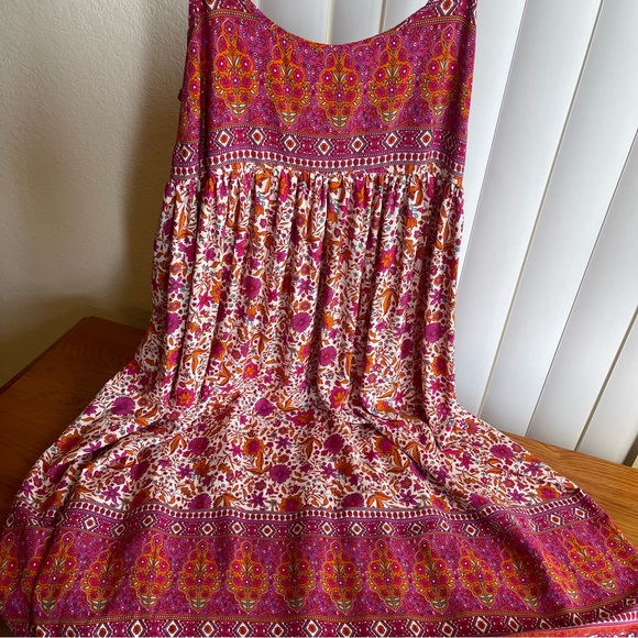 Natural Life Gigi Midi Dress Pink Orange Floral Size S - Picture 9 of 15